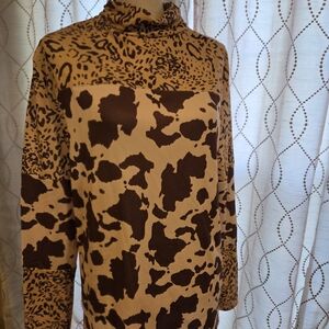 Cow Print Boutique Top NWOT XL